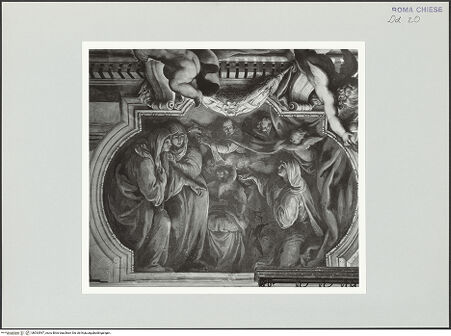 Vorderseite von Sopr. BAS ROMA [https://www.deutsche-digitale-bibliothek.de/content/lizenzen/rv-ez/] Szenen aus der Vita des heiligen Filippo NeriDer heilige Filippo Neri erscheint einer Nonne - , bh533597_recto. Foto.