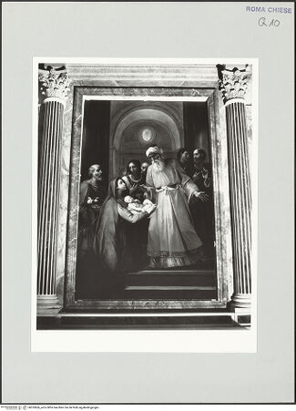 Vorderseite von Sopr. BAS ROMA [https://www.deutsche-digitale-bibliothek.de/content/lizenzen/rv-fz/] Darbringung Christi im Tempel - , bh533606_recto. Foto.