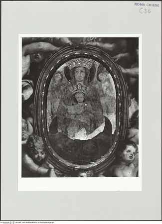 Vorderseite von Sopr. BAS ROMA [https://www.deutsche-digitale-bibliothek.de/content/lizenzen/rv-ez/] Hochaltar von Santa Maria in VallicellaGnadenbild der Madonna della Vallicella - , bh533611_recto. Foto.