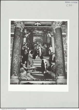 Vorderseite von Sopr. BAS ROMA [https://www.deutsche-digitale-bibliothek.de/content/lizenzen/rv-ez/] Tempelgang Mariens - , bh533618_recto. Foto.