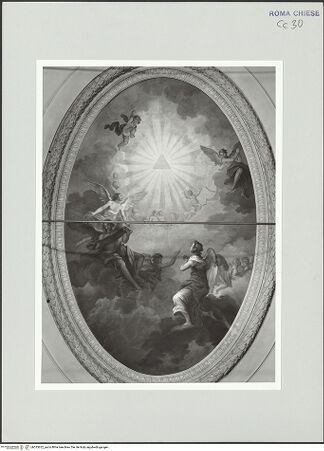 Vorderseite von Sopr. BAS ROMA [https://www.deutsche-digitale-bibliothek.de/content/lizenzen/rv-ez/] Engel beten die Trinität an - , bh533622_recto. Foto.