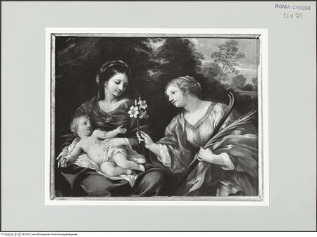 Vorderseite von Sopr. BAS ROMA [https://www.deutsche-digitale-bibliothek.de/content/lizenzen/rv-ez/] Maria mit dem Kind und der heiligen Martina - , bh533627_recto. Foto.