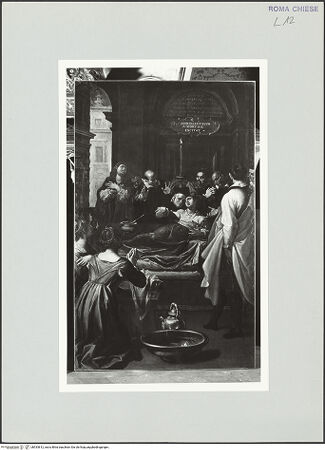 Vorderseite von Sopr. BAS ROMA [https://www.deutsche-digitale-bibliothek.de/content/lizenzen/rv-ez/] Szenen aus dem Leben des heiligen Filippo NeriDer heilige Filippo erweckt Paolo Massimo zum Leben - , bh533812_recto. Foto.