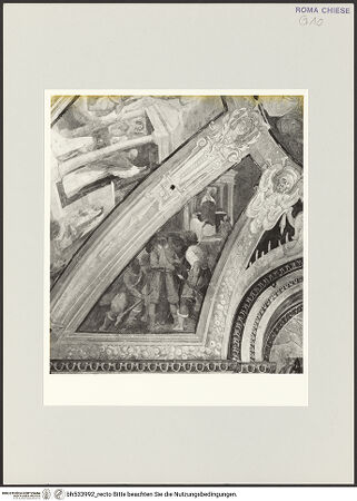 Vorderseite von Sopr. BAS ROMA [https://www.deutsche-digitale-bibliothek.de/content/lizenzen/rv-ez/] Freskenzyklus mit Interzession der Heiligen Gregor und Bernhard sowie Meßfeiern der beiden Heiligen - Messfeier, bh533992_recto. Foto.