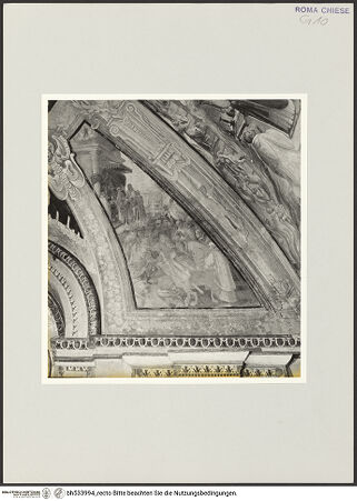 Vorderseite von Sopr. BAS ROMA [https://www.deutsche-digitale-bibliothek.de/content/lizenzen/rv-ez/] Freskenzyklus mit Interzession der Heiligen Gregor und Bernhard sowie Meßfeiern der beiden Heiligen - Exequien eines Bischofs, bh533994_recto. Foto.