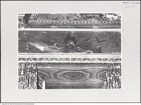 Vorderseite von Sopr. BAS ROMA [https://www.deutsche-digitale-bibliothek.de/content/lizenzen/rv-ez/] Dekoration mit Trophäen - Fries, bh533996_recto. Foto.