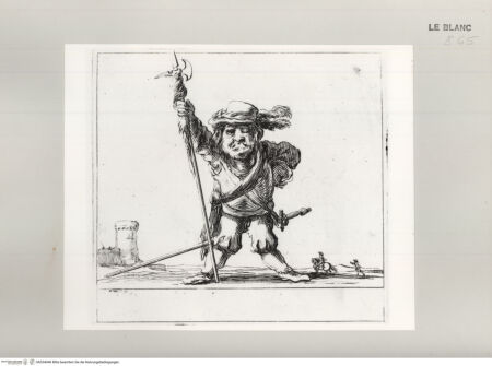 Vorderseite von Istituto Nazionale per la Grafica [http://creativecommons.org/publicdomain/mark/1.0/] Facetieuses Inventions d'Amour et de Guerre Pour le divertissement des beaux EspritsZwerg mit Hellebarde - , bh534040. Foto.