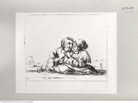 Vorderseite von Istituto Nazionale per la Grafica [http://creativecommons.org/publicdomain/mark/1.0/] Facetieuses Inventions d'Amour et de Guerre Pour le divertissement des beaux EspritsAuf dem Boden sitzendes Zwergenpaar - , bh534051. Foto.