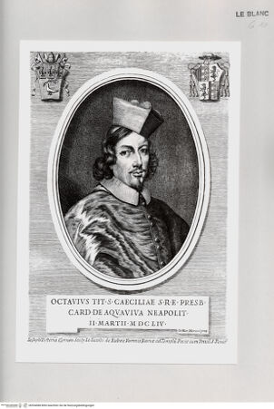 Vorderseite von Istituto Nazionale per la Grafica [http://creativecommons.org/publicdomain/mark/1.0/] Bildnis des Kardinals Ottavio d' Acquaviva - , bh534088. Foto.
