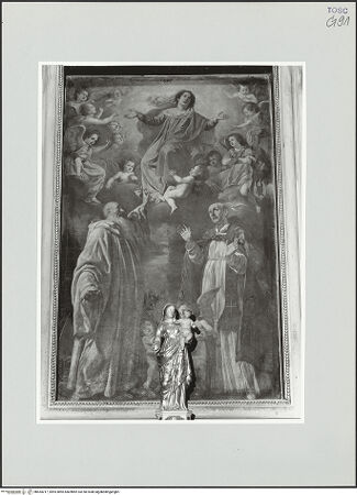 Vorderseite von Foto Marburg [https://www.deutsche-digitale-bibliothek.de/content/lizenzen/rv-ez/] Himmelfahrt Mariä mit den heiligen Romualdus und Gregorius - Gesamtansicht, bh534217_recto. Foto: Gloc, Jan.