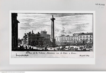 Vorderseite von Istituto Nazionale per la Grafica [http://creativecommons.org/publicdomain/mark/1.0/] Vues d'Italie.Tafel 4: Place de la Colonne Antoniane ... - , bh534229. Foto.