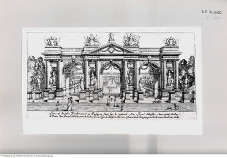 Vorderseite von Istituto Nazionale per la Grafica [http://creativecommons.org/publicdomain/mark/1.0/] Livre de diverses Perspectives et Paisages ...Titelblatt mit Gartenportal - , bh534236. Foto.