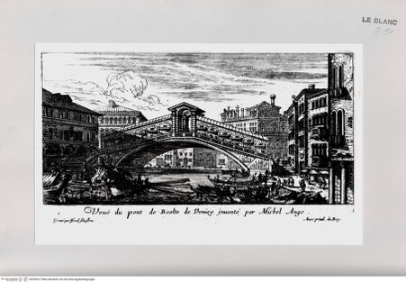 Vorderseite von Istituto Nazionale per la Grafica [http://creativecommons.org/publicdomain/mark/1.0/] Vues d'Italie.Tafel 7: Veue du pont de Realte ... - , bh534237. Foto.