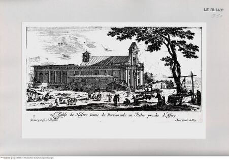 Vorderseite von Istituto Nazionale per la Grafica [http://creativecommons.org/publicdomain/mark/1.0/] Vues d'Italie.Tafel 11: L'Eglise de Nostre Dame de Portiuncule en Italie proche d'Asize. - , bh534241. Foto.