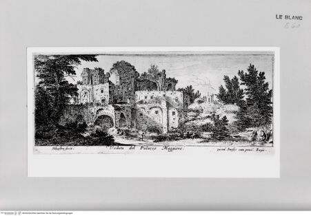 Vorderseite von Istituto Nazionale per la Grafica [http://creativecommons.org/publicdomain/mark/1.0/] Antiche e moderne vedute di Roma.Tafel ( ): Veduta del Palazzo Maggiore. - , bh534244. Foto.