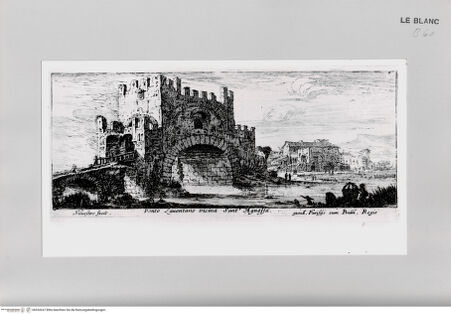 Vorderseite von Istituto Nazionale per la Grafica [http://creativecommons.org/publicdomain/mark/1.0/] Antiche e moderne vedute di Roma.Tafel ( ): Ponte Lam(?)entano vicina Sant'Agnessa. - , bh534247. Foto.