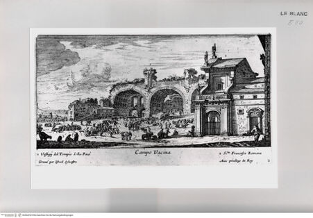 Vorderseite von Istituto Nazionale per la Grafica [http://creativecommons.org/publicdomain/mark/1.0/] Vues de Rome et de Venise.Tafel 2: Campo Vacina - , bh534252. Foto.