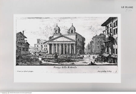 Vorderseite von Istituto Nazionale per la Grafica [http://creativecommons.org/publicdomain/mark/1.0/] Vues de Rome et de Venise.Tafel 3: Piazza della Rotonda - , bh534253. Foto.