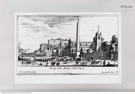 Vorderseite von Istituto Nazionale per la Grafica [http://creativecommons.org/publicdomain/mark/1.0/] Vues de Rome et de Venise.Tafel 8: Piazza della Madono delle Popolo - , bh534255. Foto.