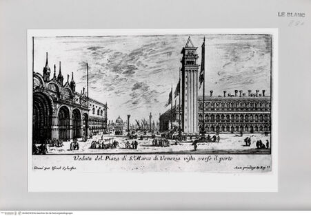 Vorderseite von Istituto Nazionale per la Grafica [http://creativecommons.org/publicdomain/mark/1.0/] Vues de Rome et de Venise.Tafel 11: Veduta del. Piaza di S.t Marco di Venezia ... - , bh534258. Foto.