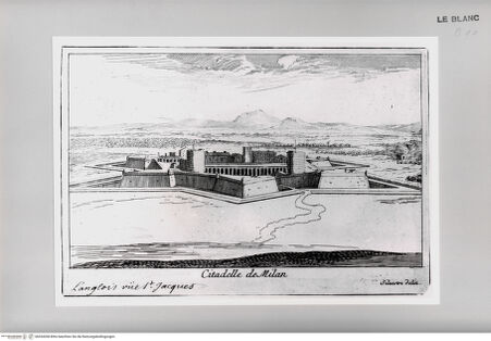 Vorderseite von Istituto Nazionale per la Grafica [http://creativecommons.org/publicdomain/mark/1.0/] Leçons Données aux Pages du Roy, Par Le S.r Silvestre, ...Tafel ( ): Citadelle de Milan - , bh534268. Foto.