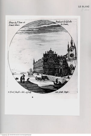 Vorderseite von Istituto Nazionale per la Grafica [http://creativecommons.org/publicdomain/mark/1.0/] Divers veues de ports de mer d'Italie et autres lieus.Tafel 4: "Veue de St. Jean et Paule, et de l'escolle Sainct Marc de Veniz." - , bh534289. Foto.