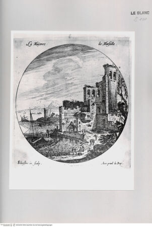 Vorderseite von Istituto Nazionale per la Grafica [http://creativecommons.org/publicdomain/mark/1.0/] Divers veues de ports de mer d'Italie et autres lieus.Tafel: "La Mayorre(?) de Marseille." - , bh534292. Foto.