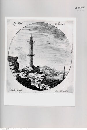 Vorderseite von Istituto Nazionale per la Grafica [http://creativecommons.org/publicdomain/mark/1.0/] Divers veues de ports de mer d'Italie et autres lieus.Tafel: "Le Fanal de Genne." - , bh534293. Foto.