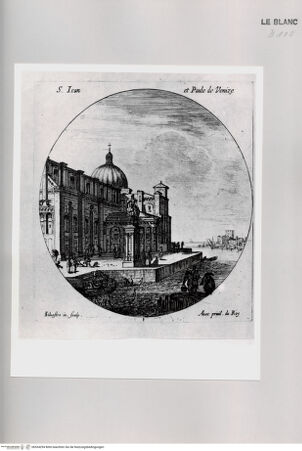 Vorderseite von Istituto Nazionale per la Grafica [http://creativecommons.org/publicdomain/mark/1.0/] Divers veues de ports de mer d'Italie et autres lieus.Tafel: "S. Jean et Paule de Venize" - , bh534294. Foto.