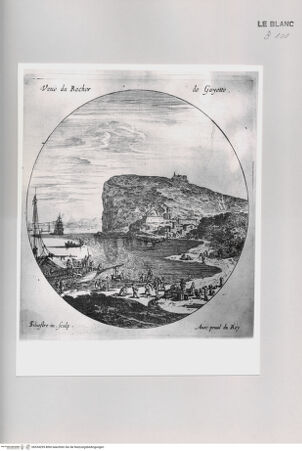 Vorderseite von Istituto Nazionale per la Grafica [http://creativecommons.org/publicdomain/mark/1.0/] Divers veues de ports de mer d'Italie et autres lieus.Tafel: "Veue du Rocher de Gayette." - , bh534295. Foto.