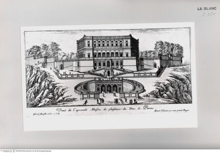 Vorderseite von Istituto Nazionale per la Grafica [http://creativecommons.org/publicdomain/mark/1.0/] Vues d'Italie et de FranceVeue de Caprerole Maison de Plaisance du Duc de Parme. - , bh534299. Foto.