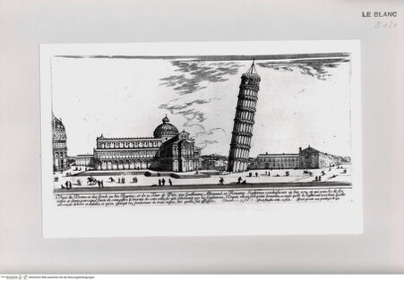 Vorderseite von Istituto Nazionale per la Grafica [http://creativecommons.org/publicdomain/mark/1.0/] Vues d'Italie et de FranceVeue du Dome et des fonds ou l'on Baptize, et de la Tour de Pise, ... - , bh534302. Foto.