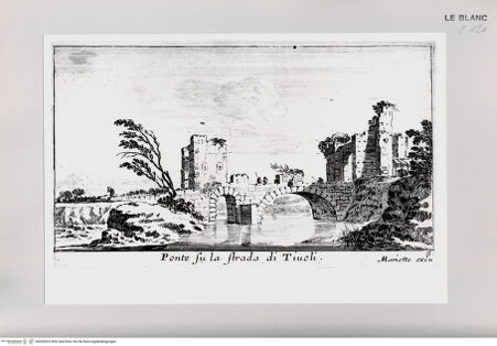 Vorderseite von Istituto Nazionale per la Grafica [http://creativecommons.org/publicdomain/mark/1.0/] Vues de France et d'ItalieTafel 6: Ponte su la strada di Tivoli. - , bh534303. Foto.