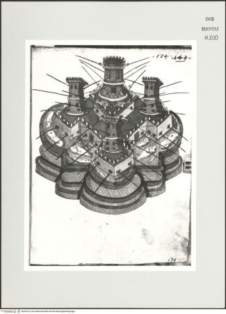 Vorderseite von Bibliotheca Hertziana [http://creativecommons.org/publicdomain/mark/1.0/] Scritti e disegniBrunnen mit Festung - , bh534314_recto. Foto: D'Onofrio, Cesare.