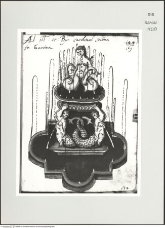 Vorderseite von Bibliotheca Hertziana [http://creativecommons.org/publicdomain/mark/1.0/] Scritti e disegniBrunnen mit Meermännern und Nixe - , bh534316_recto. Foto: D'Onofrio, Cesare.