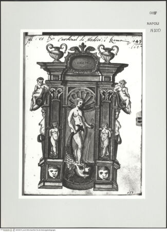 Vorderseite von Bibliotheca Hertziana [http://creativecommons.org/publicdomain/mark/1.0/] Scritti e disegniWandbrunnen mit Venus und Amoretten - , bh534319_recto. Foto: D'Onofrio, Cesare.