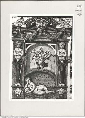 Vorderseite von Bibliotheca Hertziana [http://creativecommons.org/publicdomain/mark/1.0/] Scritti e disegniWandbrunnen mit Hydra und ruhender Nymphe - , bh534330_recto. Foto: D'Onofrio, Cesare.