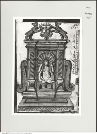 Vorderseite von Bibliotheca Hertziana [http://creativecommons.org/publicdomain/mark/1.0/] Scritti e disegniWandbrunnen mit Triton - , bh534332_recto. Foto: D'Onofrio, Cesare.