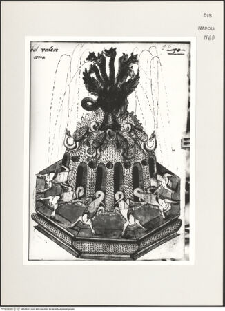 Vorderseite von Bibliotheca Hertziana [http://creativecommons.org/publicdomain/mark/1.0/] Scritti e disegniAchteckiger Brunnen mit Mischwesen und Hydra - , bh534341_recto. Foto: D'Onofrio, Cesare.