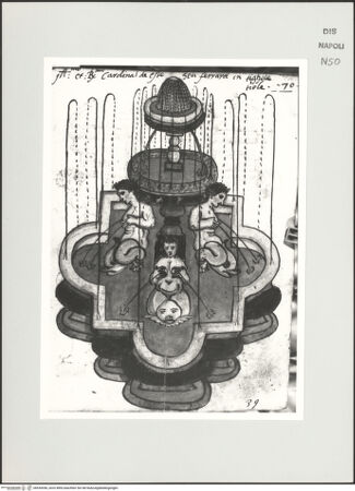 Vorderseite von Bibliotheca Hertziana [http://creativecommons.org/publicdomain/mark/1.0/] Scritti e disegniBrunnen mit Nixen auf Delphinen - , bh534356_recto. Foto: D'Onofrio, Cesare.