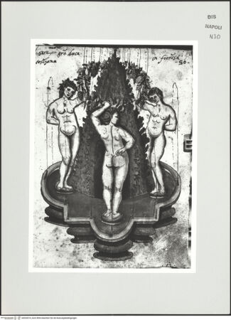 Vorderseite von Bibliotheca Hertziana [http://creativecommons.org/publicdomain/mark/1.0/] Scritti e disegniBrunnen mit Personifikationen der Jahreszeiten ? - , bh534374_recto. Foto: D'Onofrio, Cesare.