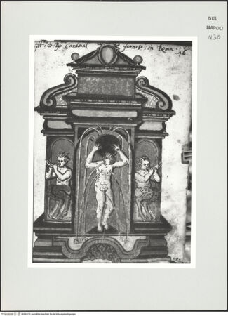Vorderseite von Bibliotheca Hertziana [http://creativecommons.org/publicdomain/mark/1.0/] Scritti e disegniWandbrunnen mit Atlas und Faunen - , bh534379_recto. Foto: D'Onofrio, Cesare.