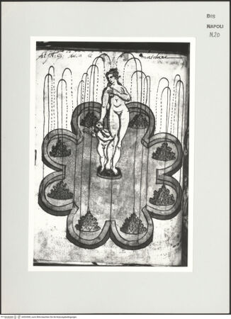 Vorderseite von Bibliotheca Hertziana [http://creativecommons.org/publicdomain/mark/1.0/] Scritti e disegniBrunnen mit Venus und Amorknaben - , bh534383_recto. Foto: D'Onofrio, Cesare.