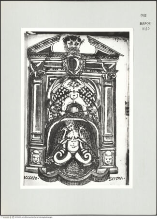 Vorderseite von Bibliotheca Hertziana [http://creativecommons.org/publicdomain/mark/1.0/] Scritti e disegniWandbrunnen mit Bacchusknaben und Nixe - , bh534402_recto. Foto: D'Onofrio, Cesare.