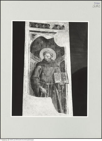 Vorderseite von Foto Marburg [https://www.deutsche-digitale-bibliothek.de/content/lizenzen/rv-ez/] Der heilige Franziskus - Gesamtansicht, bh534517_recto. Foto: Haag, Paul.