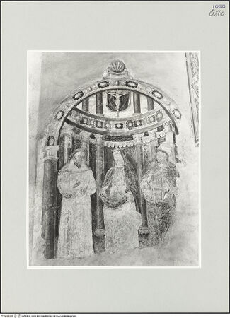 Vorderseite von Foto Marburg [https://www.deutsche-digitale-bibliothek.de/content/lizenzen/rv-fz/] Die heiligen Franziskus, Elisabeth von Thüringen und Ludwig von Toulouse - Gesamtansicht, bh534518_recto. Foto: Haag, Paul.