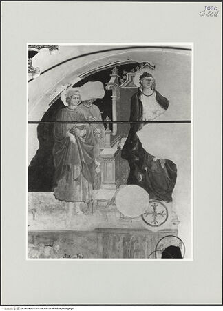 Vorderseite von Foto Marburg [https://www.deutsche-digitale-bibliothek.de/content/lizenzen/rv-ez/] Rekonstruierte Kapelle (Cappella ricostruita)Madonna mit den heiligen Vier Gekrönten und Szenen aus ihrem Leben - Madonna und zwei der heiligen Vier Gekrönten, bh534534_recto. Foto: Gloc, Jan.