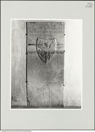 Vorderseite von Foto Marburg [https://www.deutsche-digitale-bibliothek.de/content/lizenzen/rv-ez/] Grabstein der Familie Griffolini - Gesamtansicht, bh534546_recto. Foto: Haag, Paul.