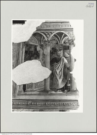 Vorderseite von Foto Marburg [https://www.deutsche-digitale-bibliothek.de/content/lizenzen/rv-ez/] Szenen aus dem Leben des heiligen Bartholomäus - Detail: Verbot von Götzenbildern, bh534551_recto. Foto: Gloc, Jan.