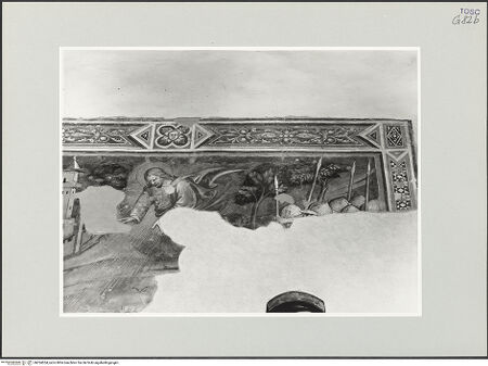 Vorderseite von Foto Marburg [https://www.deutsche-digitale-bibliothek.de/content/lizenzen/rv-ez/] Die Bekehrung des heiligen Paulus - Detail: obere Hälfte der linken Bildhälfte, Christuserscheinung, bh534554_recto. Foto: Gloc, Jan.